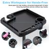 Hair Extension Tray Cart on Wheels w/Storage Holder, Height Adjust & Removable Hairstylist Rolling Tray Barber Tray Cart with Wheels, Salon Hair Extension Trolley Cart Hairdresser Stylist Color Tray view 3