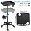 Hair Extension Tray Cart on Wheels w/Storage Holder, Height Adjust & Removable Hairstylist Rolling Tray Barber Tray Cart with Wheels, Salon Hair Extension Trolley Cart Hairdresser Stylist Color Tray view 4