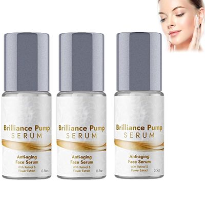 3Pcs Brilliance Pump Eye Serum,Anti Aging Eye Serum Cream,Contains Retinol & Flower Exract Reduce Fine Lines, Wrinkles for All Skin Types