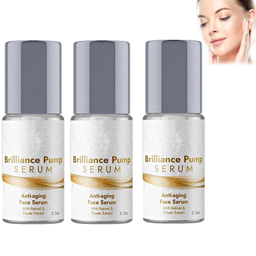 3Pcs Brilliance Pump Eye Serum,Anti Aging Eye Serum Cream,Contains Retinol & Flower Exract Reduce Fine Lines, Wrinkles for All Skin Types