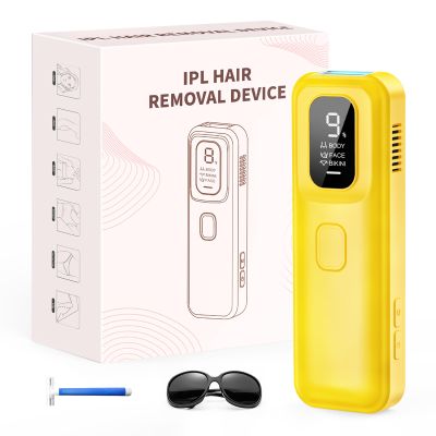 IPL Laser Hair Removal Device for Women & Men - At-Home Permanent Hair Remover for Long-Lasting Results,Body & Face for 85% Hair Reduction in 3 Weeks,Yellow