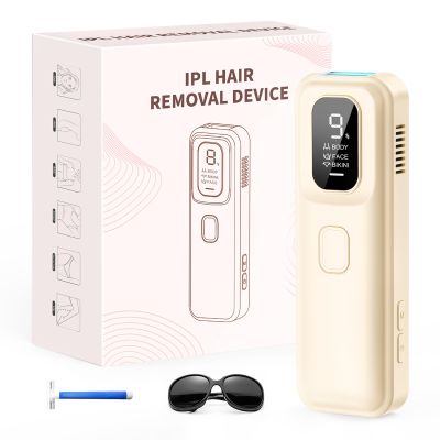 IPL Laser Hair Removal Device for Women & Men - At-Home Permanent Hair Remover for Long-Lasting Results,Body & Face for 85% Hair Reduction in 3 Weeks, Beige