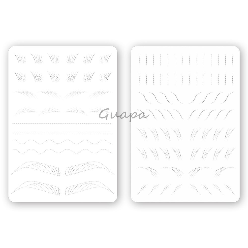 3 pcs Thicken Two sides Microblading Practice Skin Nano Eyebrow Practice Skin Sheets with Hair (White Skin-Hair Strokes)