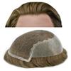 Hair System Replacement Toupee for Men French Swiss Lace Mens Toupee Poly Thin Skin Human Hair Piece Natural Bleached Knot (8"X10", #1820 Medium Blonde+20% Gray-80% Light Density) view 1