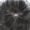 Hair System Replacement Toupee for Men French Swiss Lace Mens Toupee Poly Thin Skin Human Hair Piece Natural Bleached Knot (8"X10", #1B10 Off Black+10% Gray-120% Medium Light to Medium Density) view 3