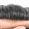 Hair System Replacement Toupee for Men French Swiss Lace Mens Toupee Poly Thin Skin Human Hair Piece Natural Bleached Knot (8"X10", #1B10 Off Black+10% Gray-80% Light Density) view 3