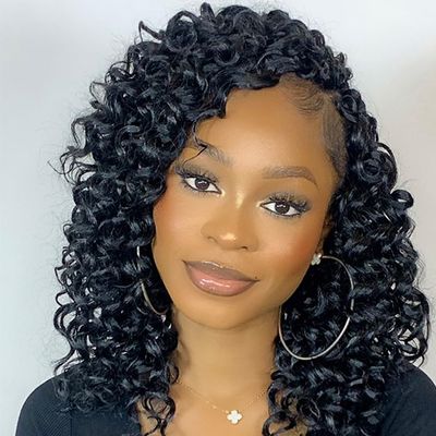 ZRQ 8 Packs GoGo Curl Crochet Hair 10 Inch Water Wave Beach Curl Crochet Hair Natural Hairstyles Deep Twist Crochet Braids For Women Synthetic Ocean Wave Crochet Hair Extensions(10 Inch, 1B)