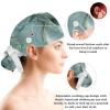 Ink Marble Scrub Cap, Adjustable Working Cap with Button, Bouffant Caps with Bow Hair Scrunchy view 3