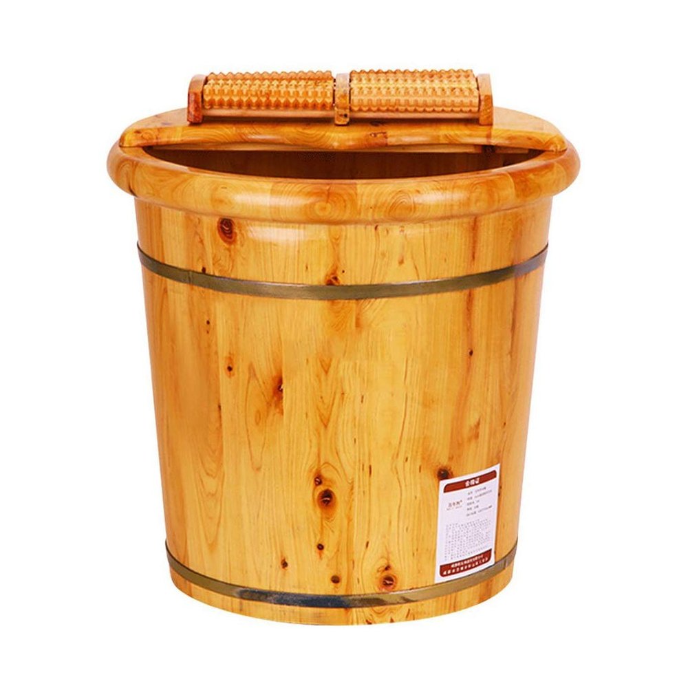 BABYCE Foot Soak Foot Bath Wooden Bucket Foot Spa Household Wash Basin, Foot Tub, Cypress Wood Foot Basin Tub Bucket for Foot Bath, Massage, Spa, Sauna, Soak, Foot Bath Spa Bowl fo