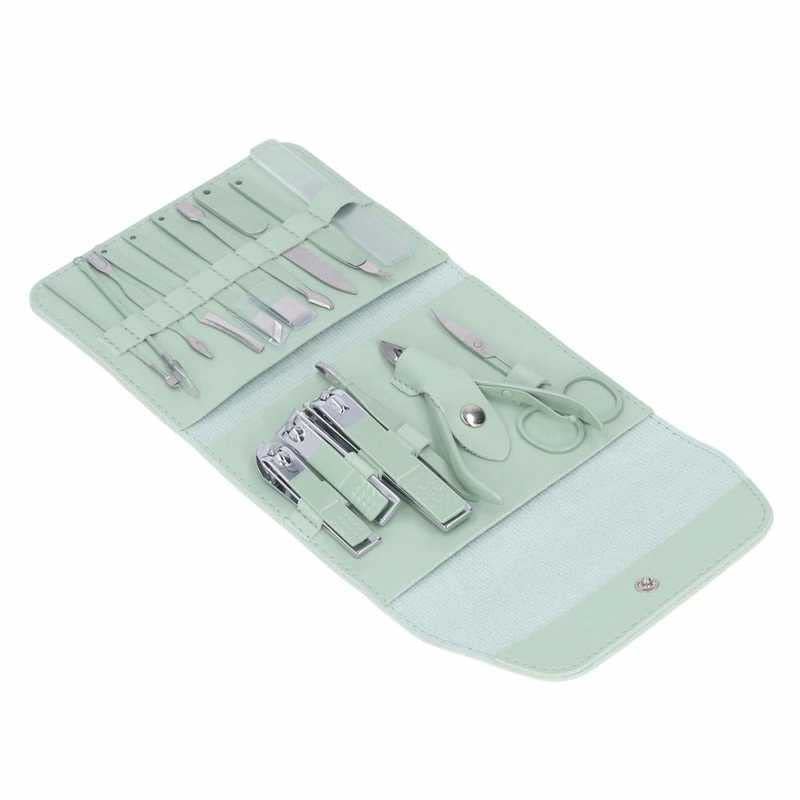 16 Pcs Manicure Set Portable Beauty Pliers Eyebrow Scissors Ear Spoon Storage Bag Nail Clippers Set for Travel