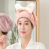 LUGEMA Super Absorbent Hair Towel Wrap for Wet Hair, Microfiber Hair Drying Caps Soft Absorbent Quick Drying Cap for Curly Thick Hair, Fast Drying Hair Turban Wrap Cap for Girls and Women (Pink) view 2