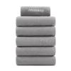 Arkwright Makeup Remover Wash Cloth - Pack of 6 - Ultra Soft & Gentle Microfiber Coral Fleece Small Fingertip Towels, Decorative Powder Room & Guest Bathroom Essentials for Hosts, 11 x 17 in, Grey view 1