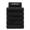 Arkwright Makeup Remover Wash Cloth - Pack of 6 - Ultra Soft & Gentle Microfiber Coral Fleece Small Fingertip Towels, Decorative Powder Room & Guest Bathroom Essentials for Hosts, 11 x 17 in, Black view 1