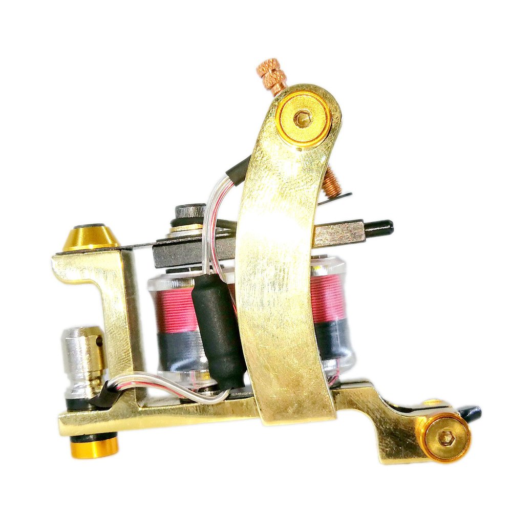 1PC Shorty Brass Tattoo Machine Shader 1 INCH 24AWG 10WRAPS Copper Wire 47UF 50V Coil Non Bobbin US 8-32 Thread TMBS-2