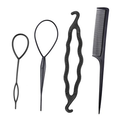 Beavorty 4pcs Portable Bun Hair Maker Set Lightweight Fashion Styling Tools for Quick Updo Elegant Hairstyles for Salon Home Use Hair Bun Accessories for Women