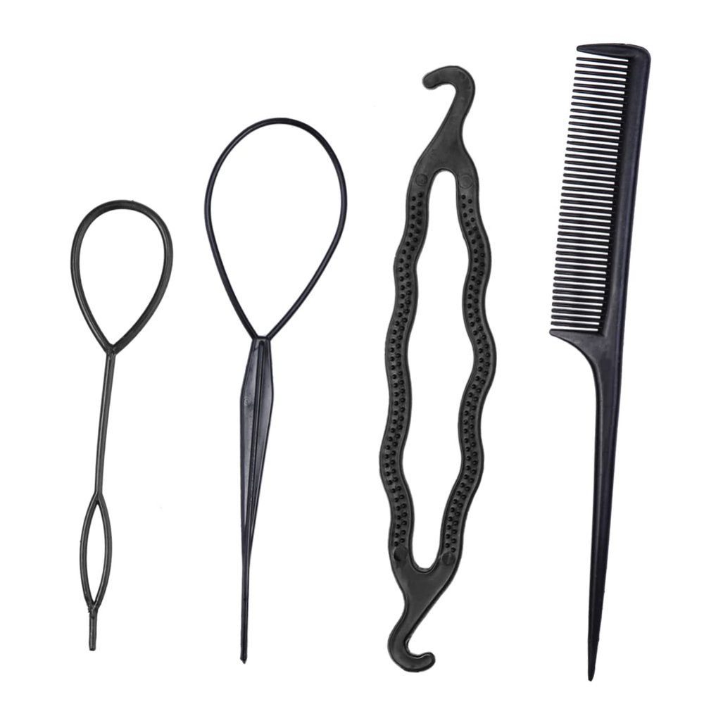 Beavorty 4pcs Portable Bun Hair Maker Set Lightweight Fashion Styling Tools for Quick Updo Elegant Hairstyles for Salon Home Use Hair Bun Accessories for Women