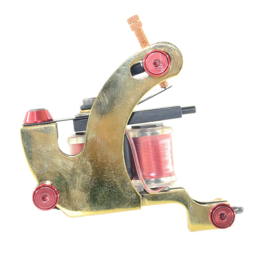 1PC Shorty Brass Tattoo Machine Shader 1 INCH 24AWG 10WRAPS Copper Wire 47UF 50V Coil Non Bobbin US 8-32 Thread TMBS-1