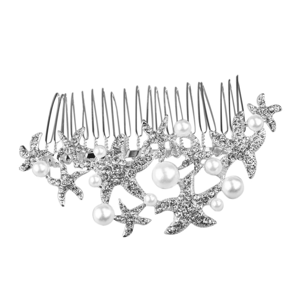 Amosfun Bride Bridesmaid Wedding Headdress Women's Hair Clip Crystal Rhinestone Easy to Apply Hair Comb for Ages for Prom Party