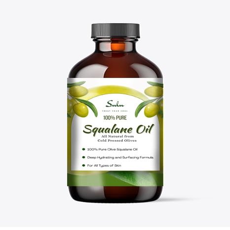 100% Pure Squalane Oil derived from Cold pressed Olives for Face, Hair, Body - 8 ounces