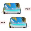 Maldives Holidays Leather Portable Large Makeup Bag, Pvc Leather, Zipper Closure,Toiletry Bag Travel Bag, Travel Storage Bag view 2