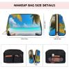 Maldives Holidays Leather Portable Large Makeup Bag, Pvc Leather, Zipper Closure,Toiletry Bag Travel Bag, Travel Storage Bag view 4