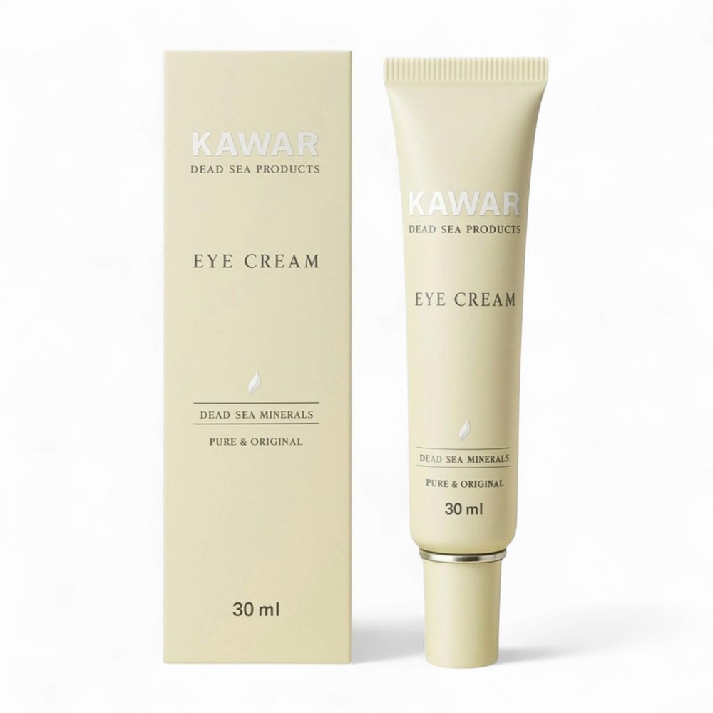 KAWAR Dead Sea Eye Cream with Retinol, Collagen, Argan Oil & Caffeine, Targets Dark Circles, Puffiness & Fine Lines, Enriched with Dead Sea Minerals, Vegan Eye Cream for Women & Men, 1 oz