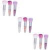 Beavorty 9pcs Dual-use Makeup Brush Tapered Design for Loose Powder and Nail Art Soft Synthetic Fibers Adorable Purple and White for Women Beauty Routine view 1