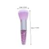 Beavorty 9pcs Dual-use Makeup Brush Tapered Design for Loose Powder and Nail Art Soft Synthetic Fibers Adorable Purple and White for Women Beauty Routine view 4