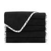 Arkwright Makeup Towels - Pack of 6 - Ultra Soft & Gentle Microfiber Coral Fleece Washcloth Face Make Up Remover, Reusuable Eraser Cloth Essentials for Hosts & Artists, 13 x 13 in, Black/White view 1