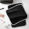 Arkwright Makeup Towels - Pack of 6 - Ultra Soft & Gentle Microfiber Coral Fleece Washcloth Face Make Up Remover, Reusuable Eraser Cloth Essentials for Hosts & Artists, 13 x 13 in, Black/White view 3