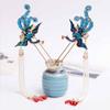 1 Pair Chinese Retro Style Metal Phoenix Hairpins Clips Handmade Hair Stick view 2