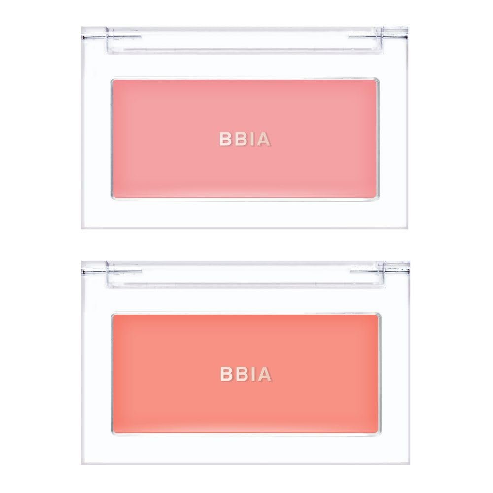 BBIA Ready To Wear Downy Cheek Cream Blush 2P Set (01 DOWNY PINK + 05 DOWNY CORAL) / Blendable and Lightweight Cheek Makeup, Highly Pigmented with Long Wearing Formula