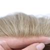 Hair System Replacement Toupee for Men French Swiss Lace Mens Toupee Poly Thin Skin Human Hair Piece Natural Bleached Knot (8"X10", #2020 Light Ash Blonde+20% Gray-110% Light to Medium Density) view 3