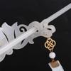 1PC Hair Stick Shape Hair Crown Ancient Style Hanfu Hair Crown Hair Bun Holder Pin Chinese Style Ribbon Tassel Hair Stick Hairpin Headwear(B) view 3