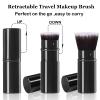 Keriloo Retractable Makeup Brush 2 Pack, Travel Kabuki Powder Foundation Makeup Brush Face Blush Brushes for Blending Liquid, Blush, Bronzer, Buffing, Sunscreen,Flawless Cosmetics view 2