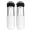 2pcs Mini Makeup Brush, Soft Portable Makeup Brush, Artificial Fiber Brush, White Silver for Blush Comfortable to Use view 4