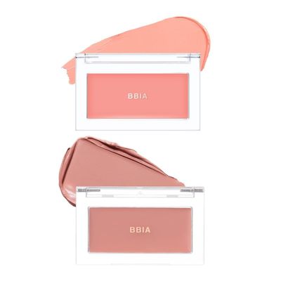 BBIA Ready To Wear Downy Cheek Cream Blush 2P Set (02 DOWNY PEACH + 06 DOWNY FIG) / Blendable and Lightweight Cheek Makeup, Highly Pigmented with Long Wearing Formula