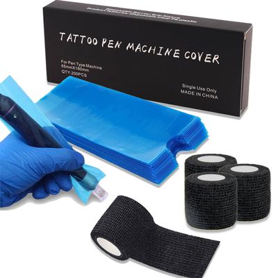Large Pen Machine Covers with Grip Tapes - Gakonps 4pcs Grip Wraps and 200pcs Machine Pen Bags Grip Covers Combination Pen Sleeves