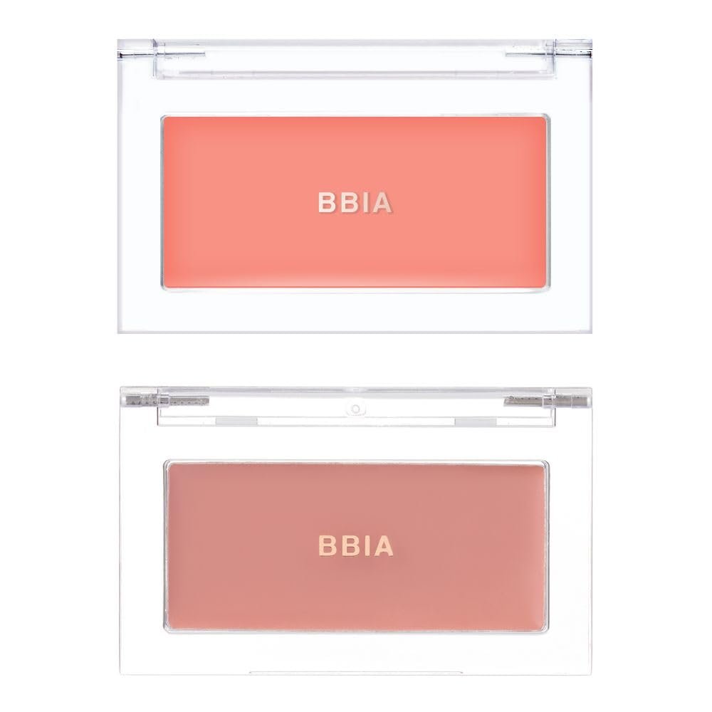 BBIA Ready To Wear Downy Cheek Cream Blush 2P Set (05 DOWNY CORAL + 06 DOWNY FIG) / Blendable and Lightweight Cheek Makeup, Highly Pigmented with Long Wearing Formula