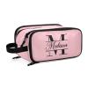 Sinestour Pink Custom Makeup Bag, Large Capacity Personalized Toiletry Bag Cosmetic Bag for Travel Shower Shaving Bag for Hotel Adults Necklace view 1