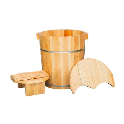 BABYCE Foot Soak Handmade Wooden Footbath Tubs, Foot Relaxing Barrel Foot Bath Spa Bowl for Feet Stress Relief (Color : B)