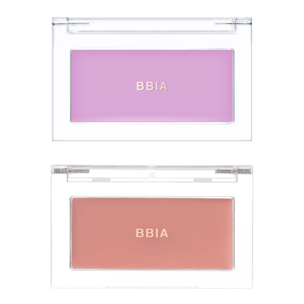 BBIA Ready To Wear Downy Cheek Cream Blush 2P Set (04 DOWNY LAVENDER + 06 DOWNY FIG) / Blendable and Lightweight Cheek Makeup, Highly Pigmented with Long Wearing Formula