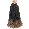 Leeven 8 Packs Senegalese Twist Crochet Hair with Wavy Curly Ends 14 Inch Ombre Blonde Pre Looped Short Crochet Braids Pre Twisted Synthetic Braiding Hair for Women view 1
