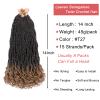 Leeven 8 Packs Senegalese Twist Crochet Hair with Wavy Curly Ends 14 Inch Ombre Blonde Pre Looped Short Crochet Braids Pre Twisted Synthetic Braiding Hair for Women view 2