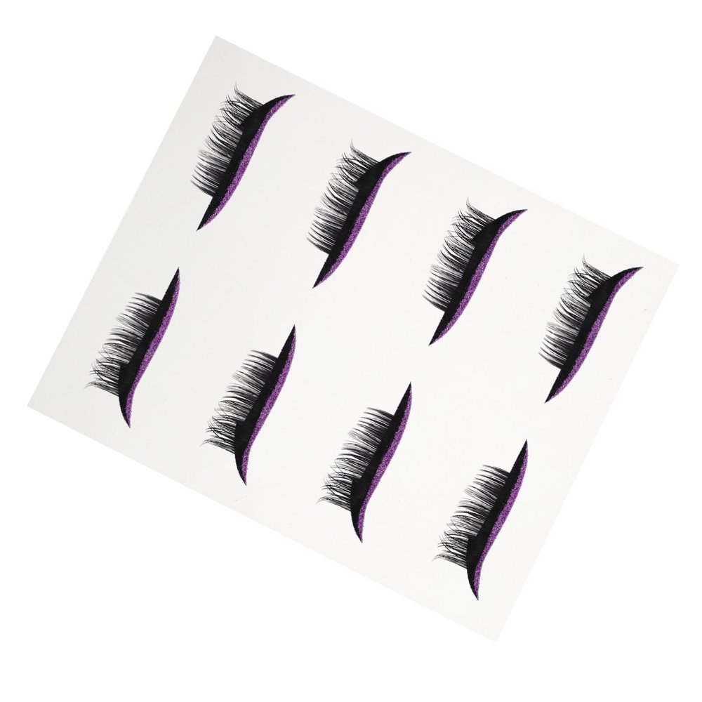 Beavorty 4pairs Adhesive Eyeliner and Eyelash Stickers for Women Easy Application Eye Line Decals for Daily Makeup Glitter Design