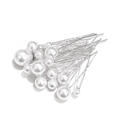 32 Pcs Pearl Hair Pins Bridal Wedding U Shape Hair Accessories Bobby Clips for Brides and Bridesmaids Hair Style