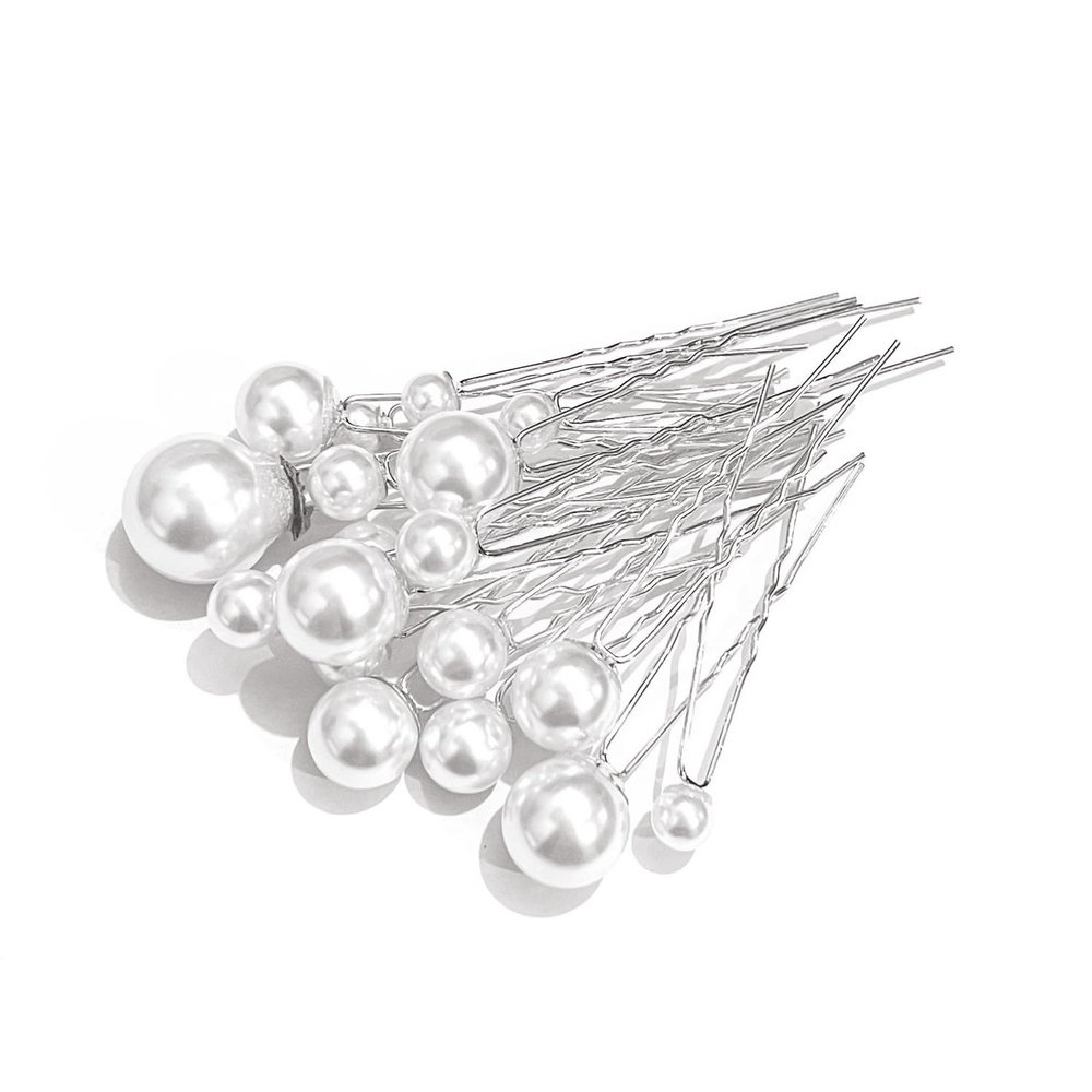 32 Pcs Pearl Hair Pins Bridal Wedding U Shape Hair Accessories Bobby Clips for Brides and Bridesmaids Hair Style