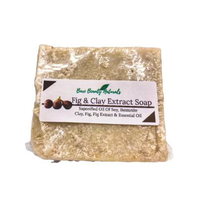Bare Beauty Naturals 100% Natural Fig and Clay Extract Soap- Antioxidant- Skin Hydrant- Anti-Acne- Plant-Based-Various Soap Cut Sizes (Subway cut 15-16.9 oz, Full Body Wash Band)