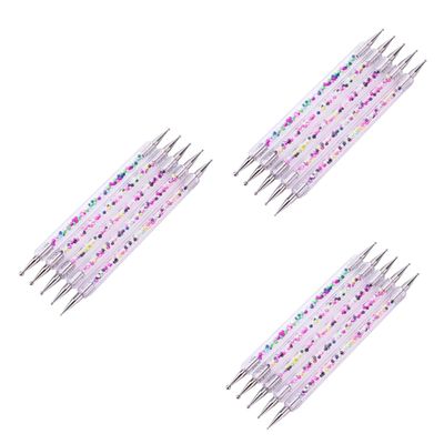 FOMIYES 15pcs Double-ended Dotting Tools for Nail Art Colorful Acrylic Stylus Beads Picker for Rhinestones and Manicure for Home and