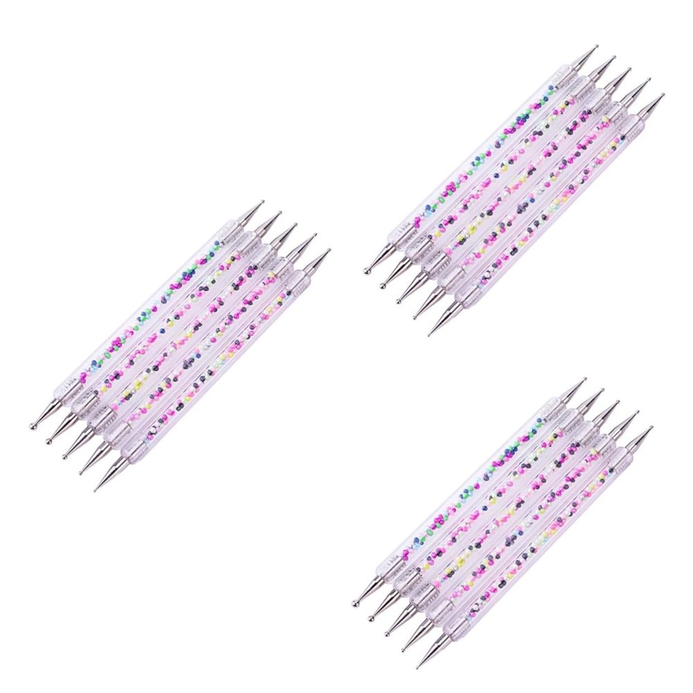 FOMIYES 15pcs Double-ended Dotting Tools for Nail Art Colorful Acrylic Stylus Beads Picker for Rhinestones and Manicure for Home and